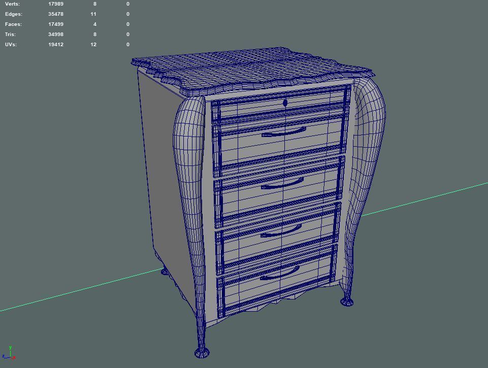 Dresser Tall 3D model_7
