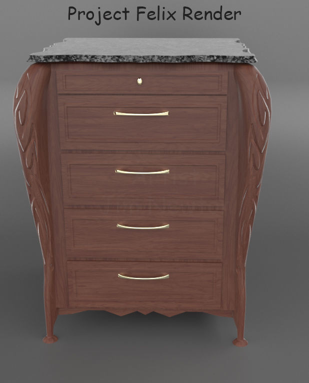 Dresser Tall 3D model_5