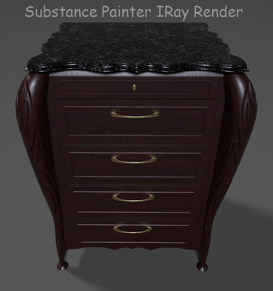 Dresser Tall 3D model_3