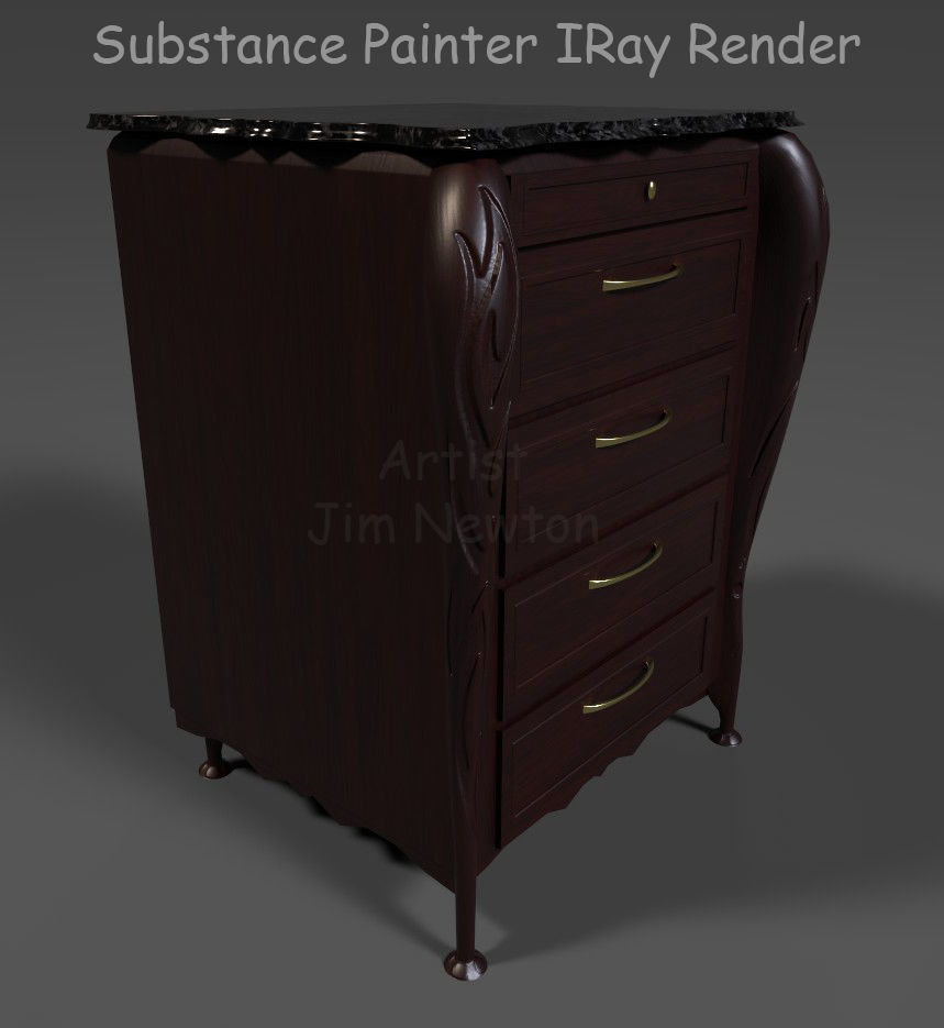 Dresser Tall 3D model_4