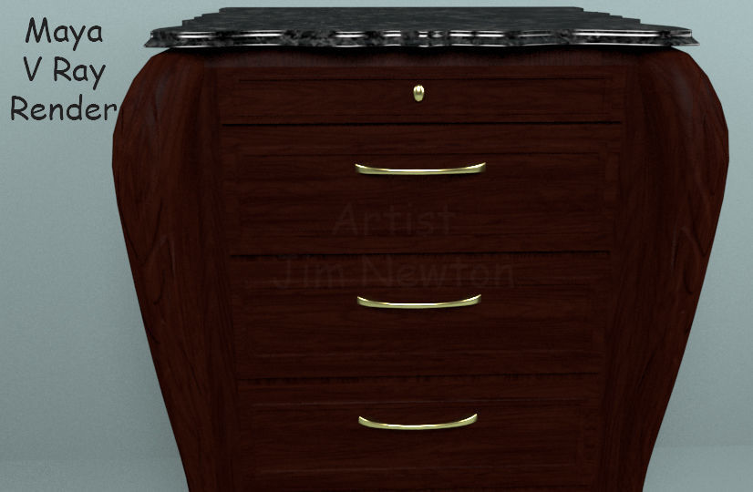 Dresser Tall 3D model_2