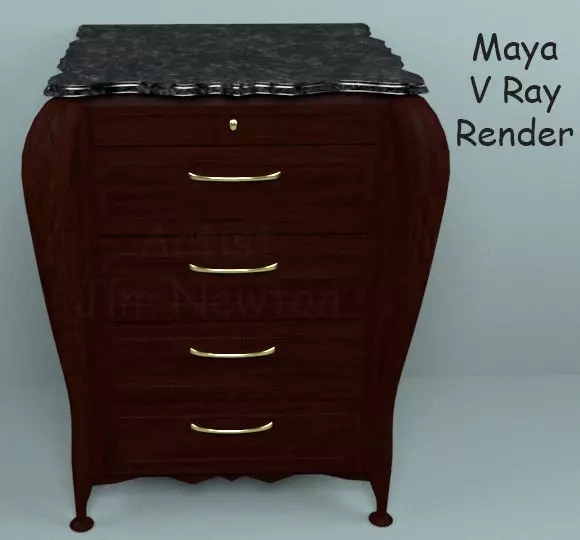 Dresser Tall 3D model_0