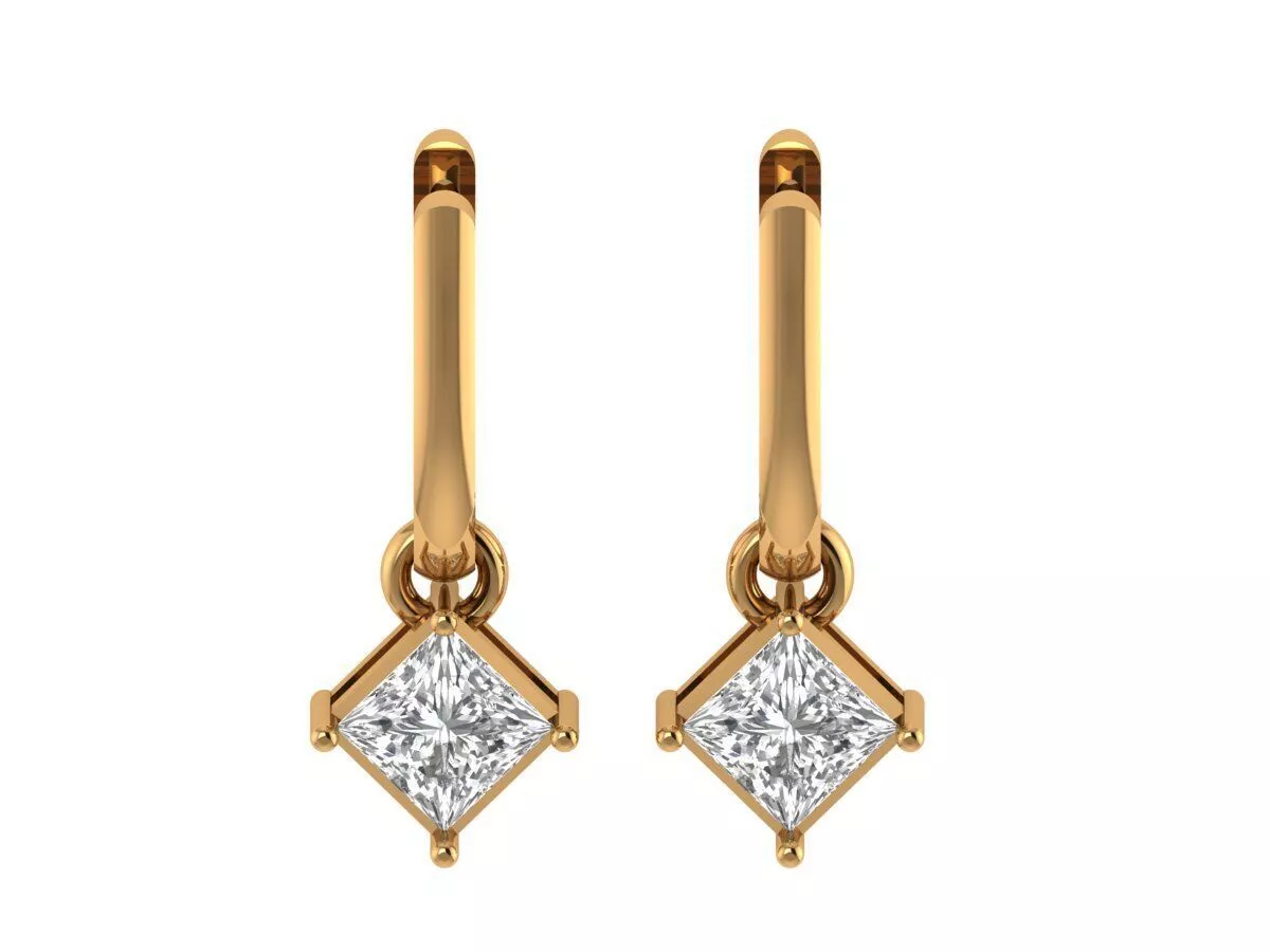 Princess Solitaire Earing 3D print model