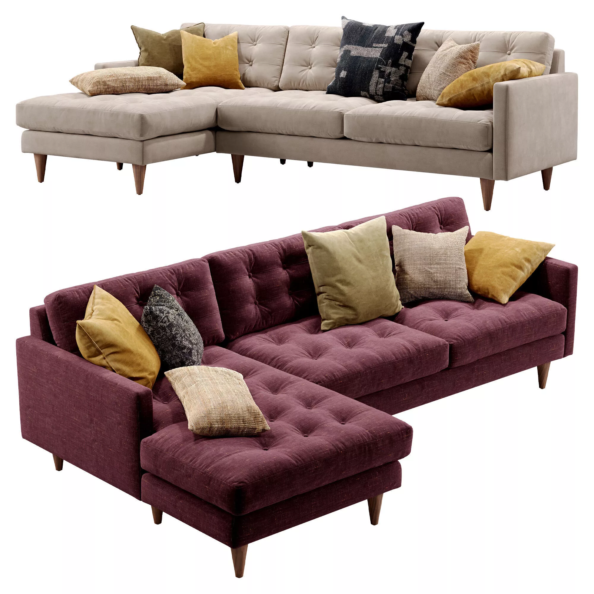 Joybird Eliot Chaise Sectional 3D model