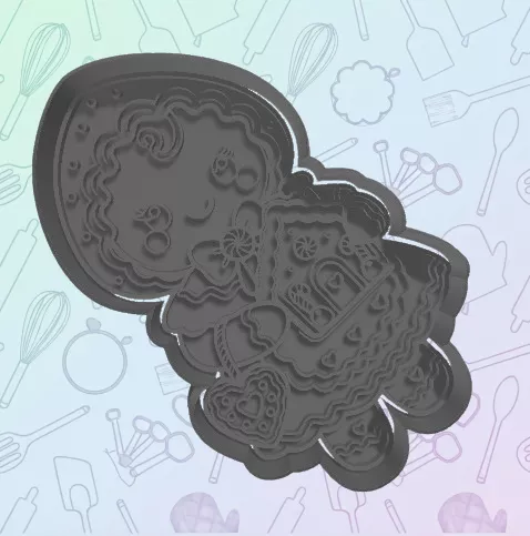 Gingerbread Girl Cookie Cutter 3D print model