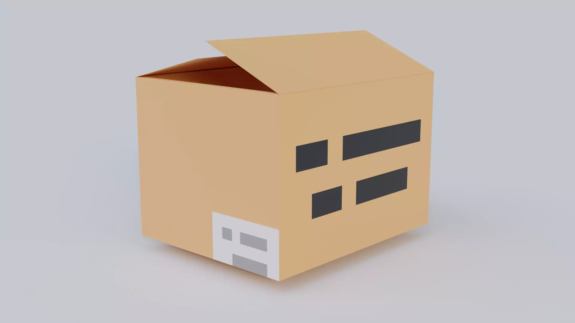 Cardboard box Low-poly 3D model
