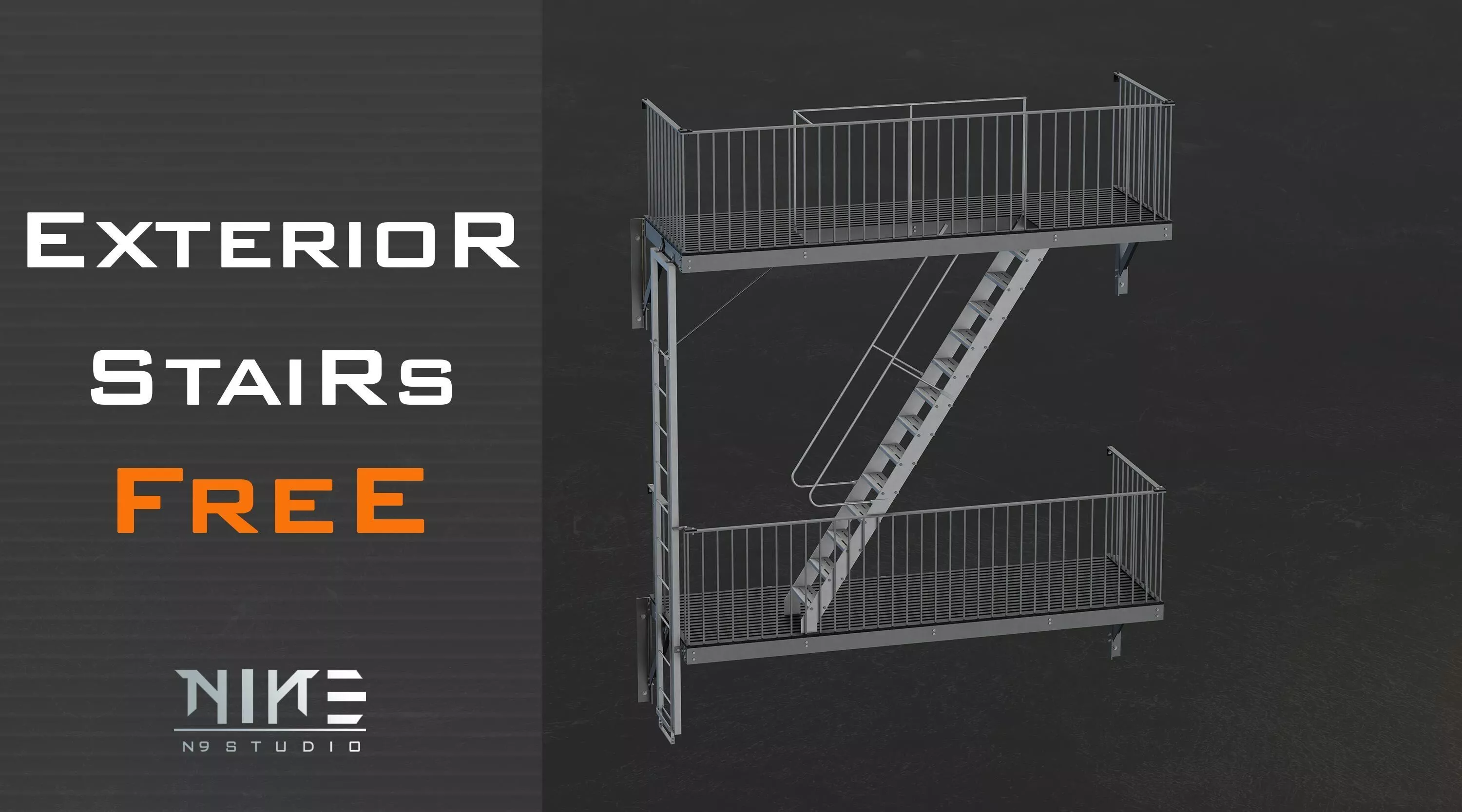 Free Exterior Stairs Free 3D model