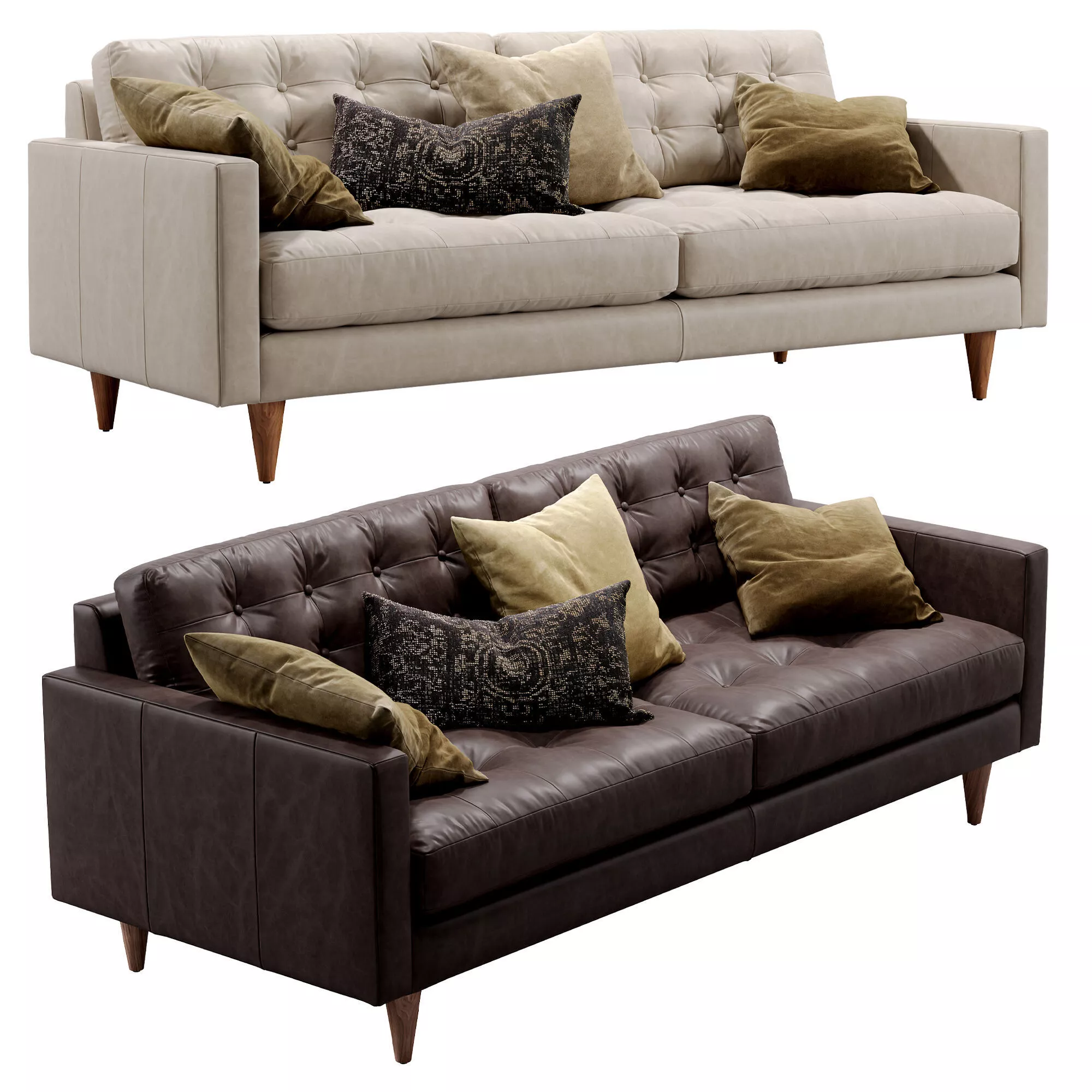 Joybird Eliot Leather Sofa 3D model