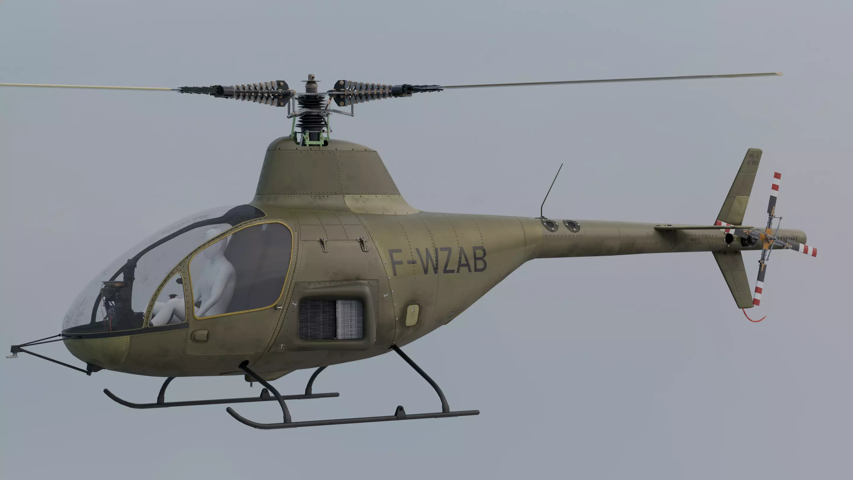 Helicopter - Citroen RE-2 3D model