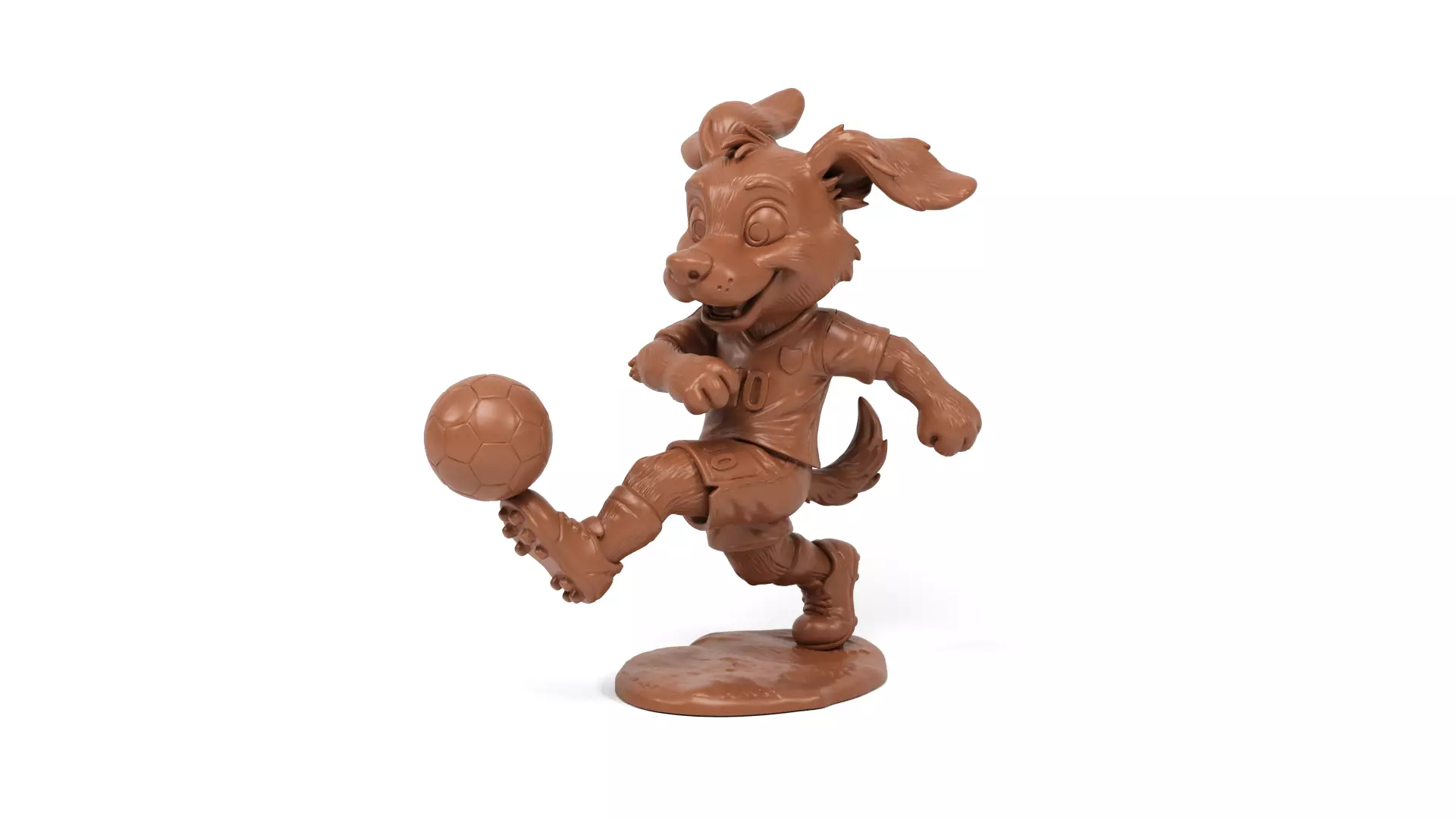 Cartoon dog footballer 3D print model