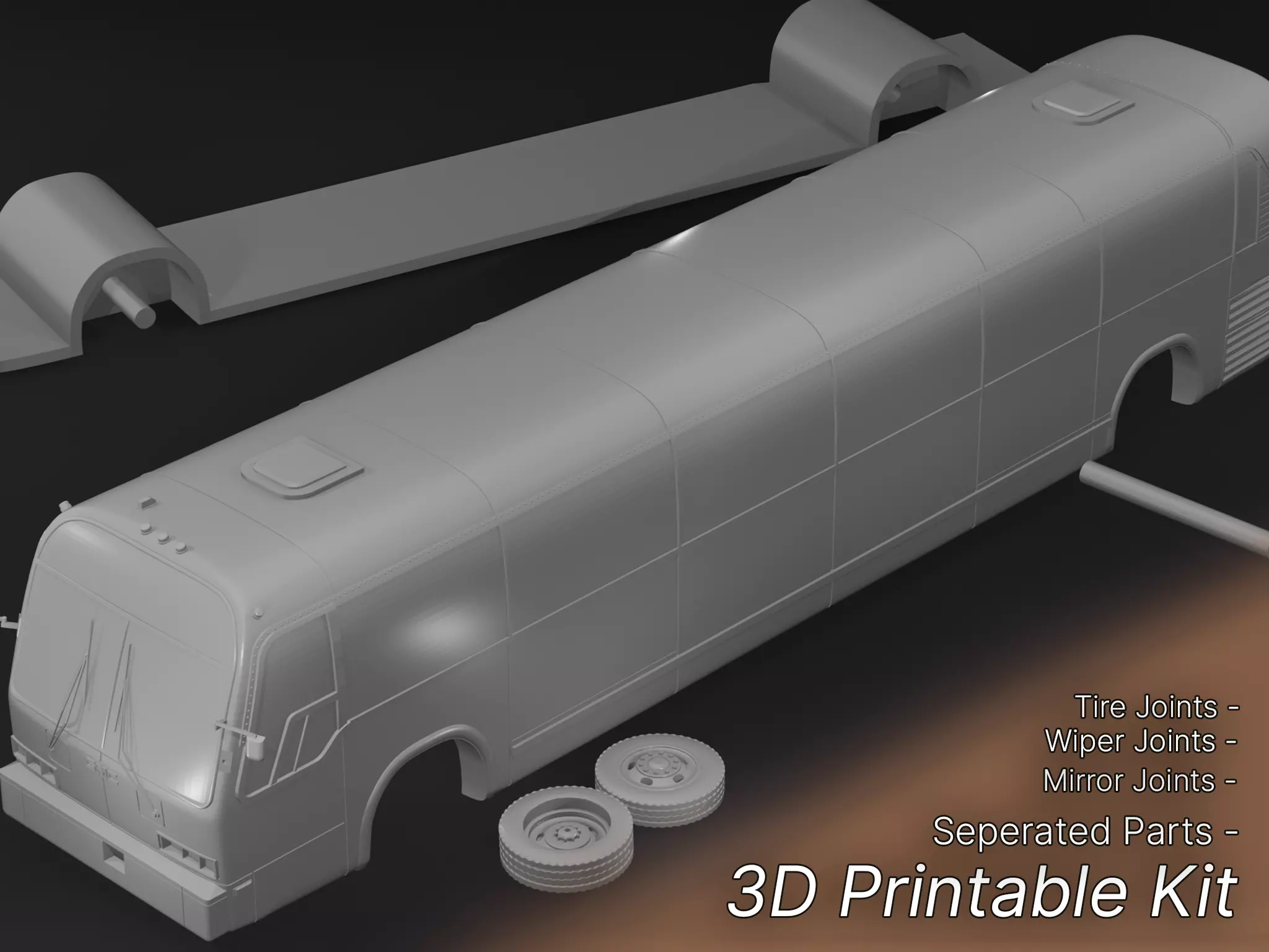 3D Printable Bus Kit - New Orelans RTA 1979 GMC RTS 3D print model