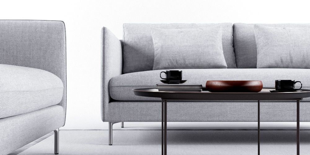 Sofa Set and armchair 3D model_3