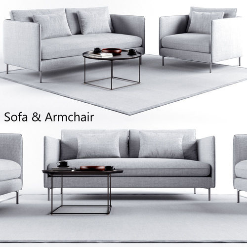 Sofa Set and armchair 3D model
