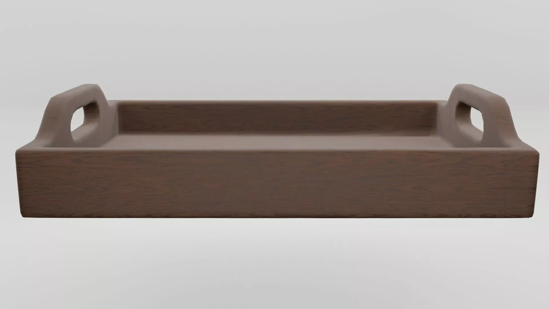 Wooden serving tray Low-poly 3D model