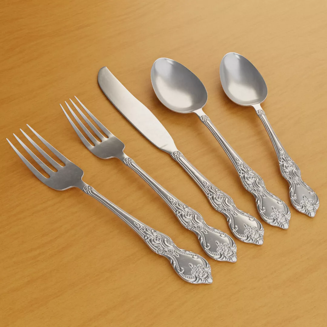 Fancy Cutlery Set PBR 3D model