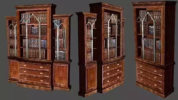 Decorative Book Case Low-poly 3D model