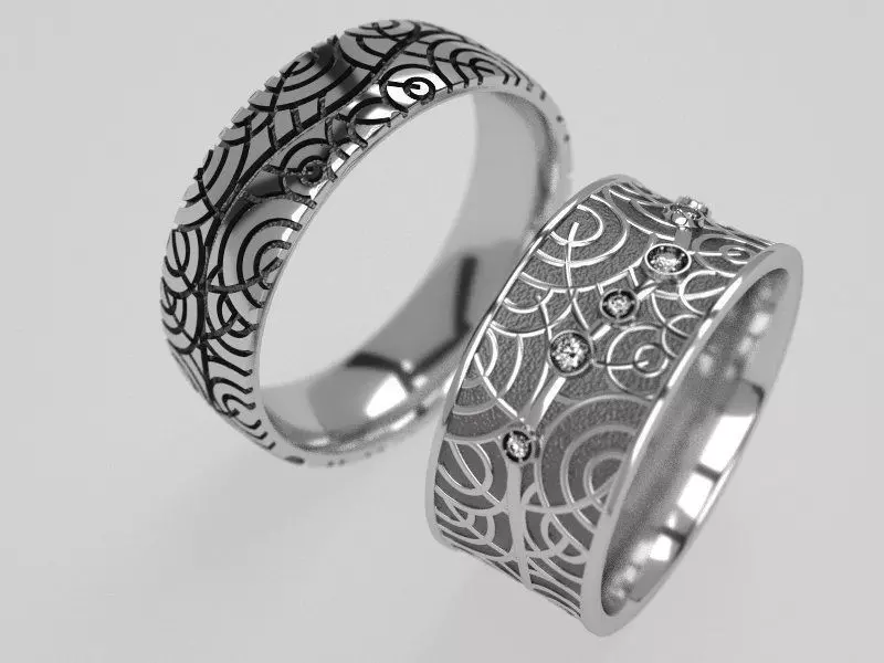 Tree wedding rings - original 3D print model_0