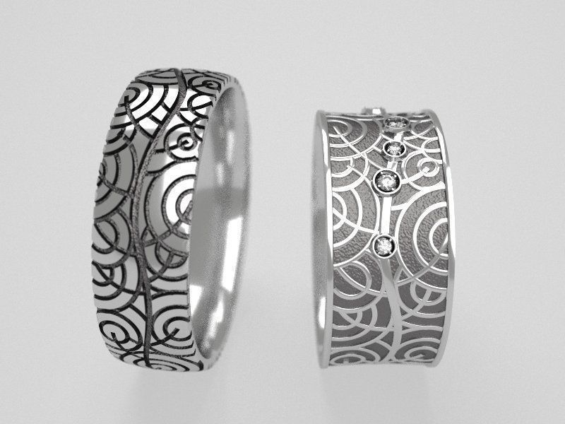 Tree wedding rings - original 3D print model_7