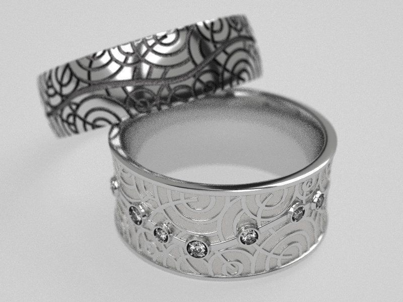 Tree wedding rings - original 3D print model_8