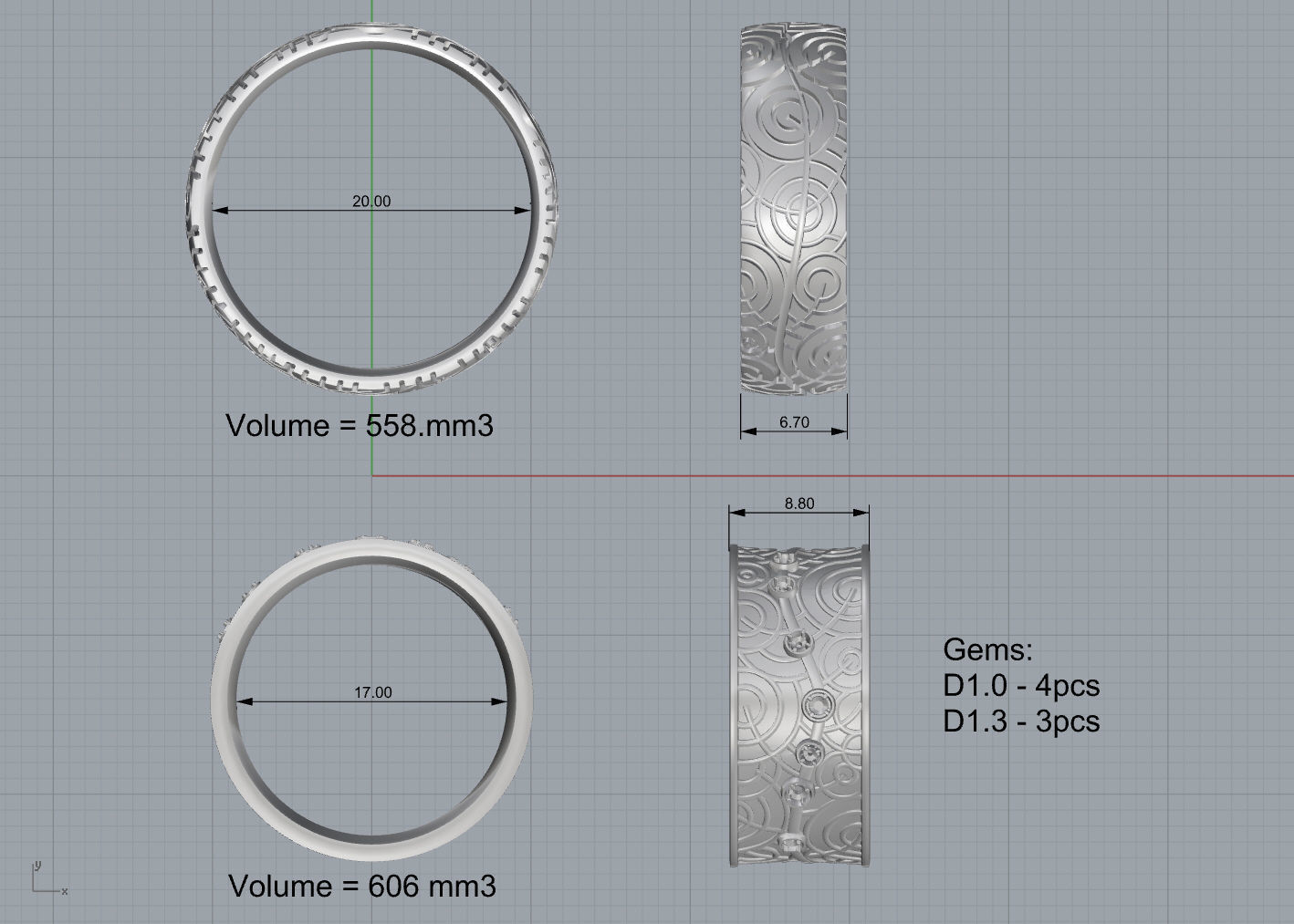 Tree wedding rings - original 3D print model_13