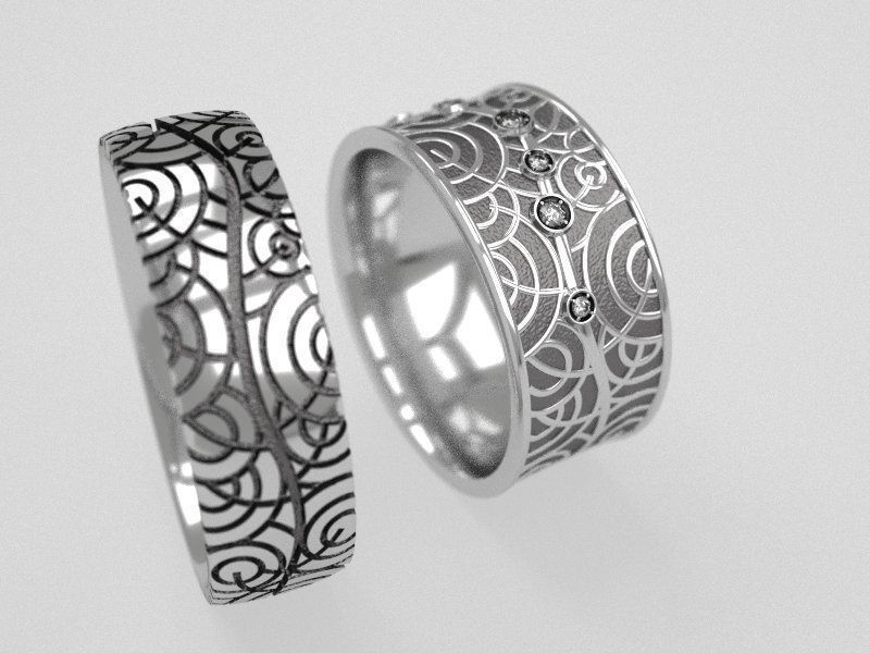 Tree wedding rings - original 3D print model_5