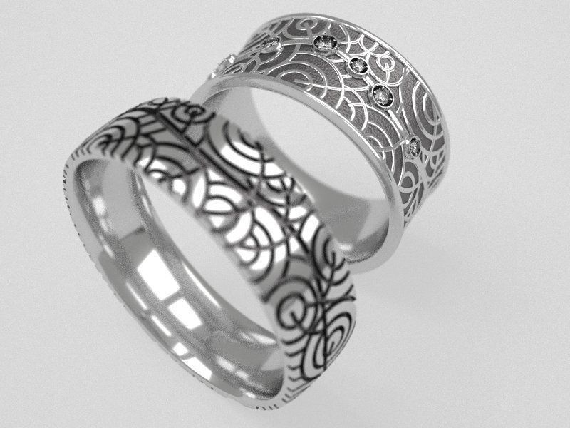 Tree wedding rings - original 3D print model_4