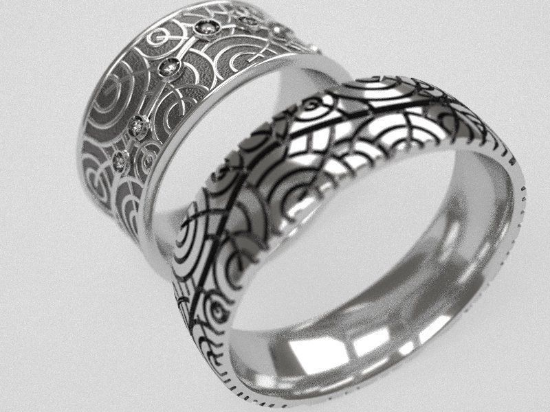 Tree wedding rings - original 3D print model_6
