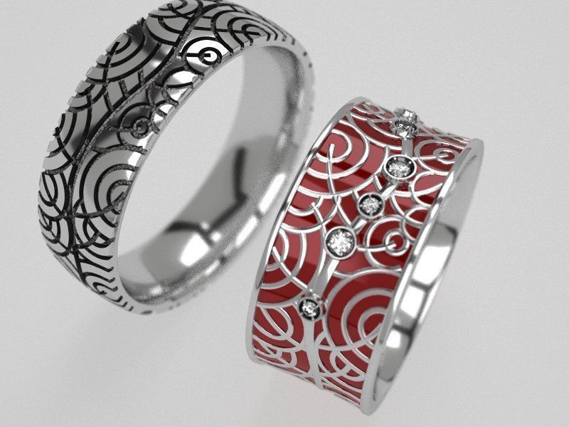 Tree wedding rings - original 3D print model_3