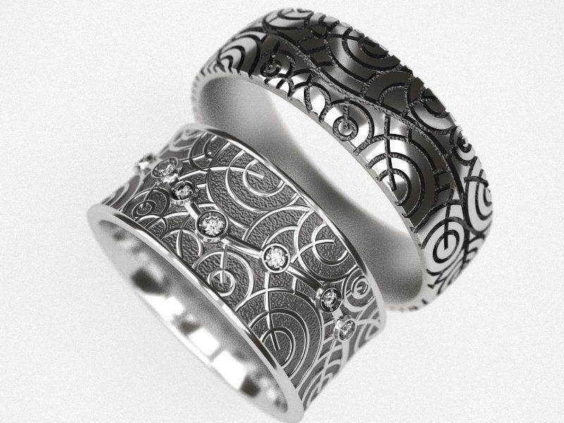 Tree wedding rings - original 3D print model_1