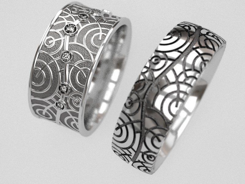 Tree wedding rings - original 3D print model_11
