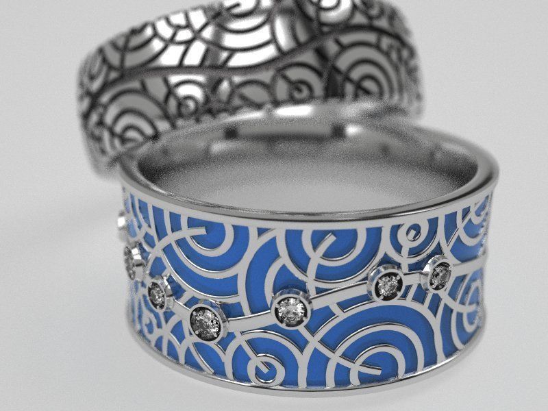 Tree wedding rings - original 3D print model_9