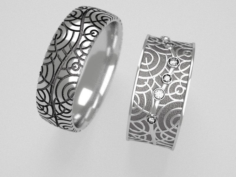 Tree wedding rings - original 3D print model_10