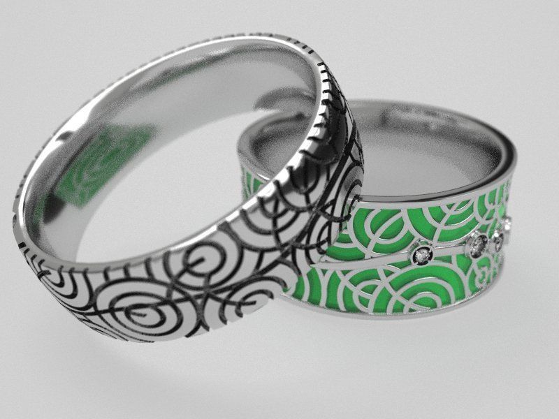Tree wedding rings - original 3D print model_12