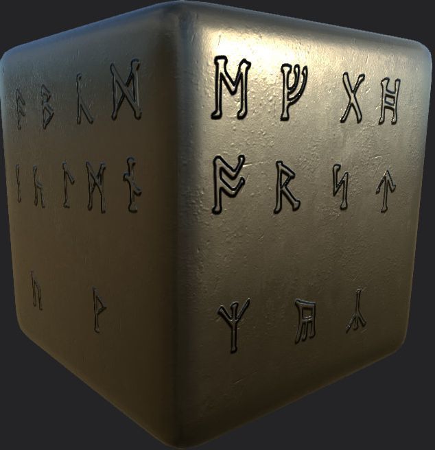 Ancient Norse Rune set Height map Alpha Brushes decals Texture_12
