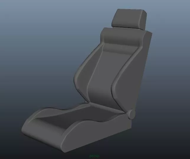 Sports car seat Low-poly 3D model