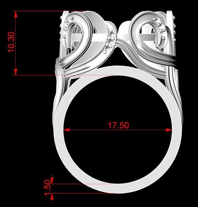 ring with stone 72 3D print model_5
