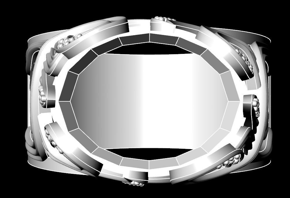 ring with stone 72 3D print model_7