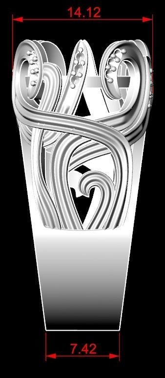 ring with stone 72 3D print model_6