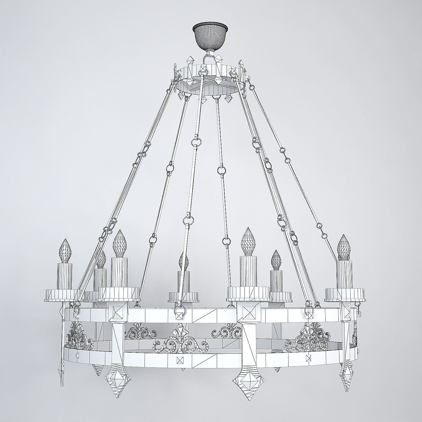 Provence Chandelier 3D model_2