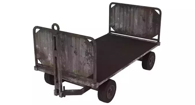 Baggage Cart 1 Rusty Lowpoly