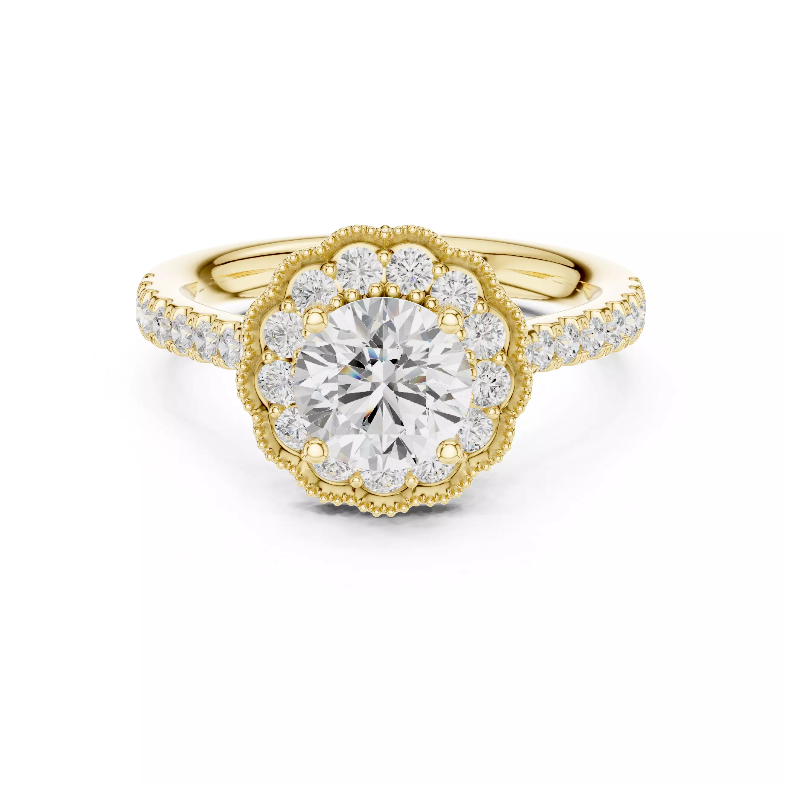 Diamond jewelry ring for woman 3D print model 3D print model