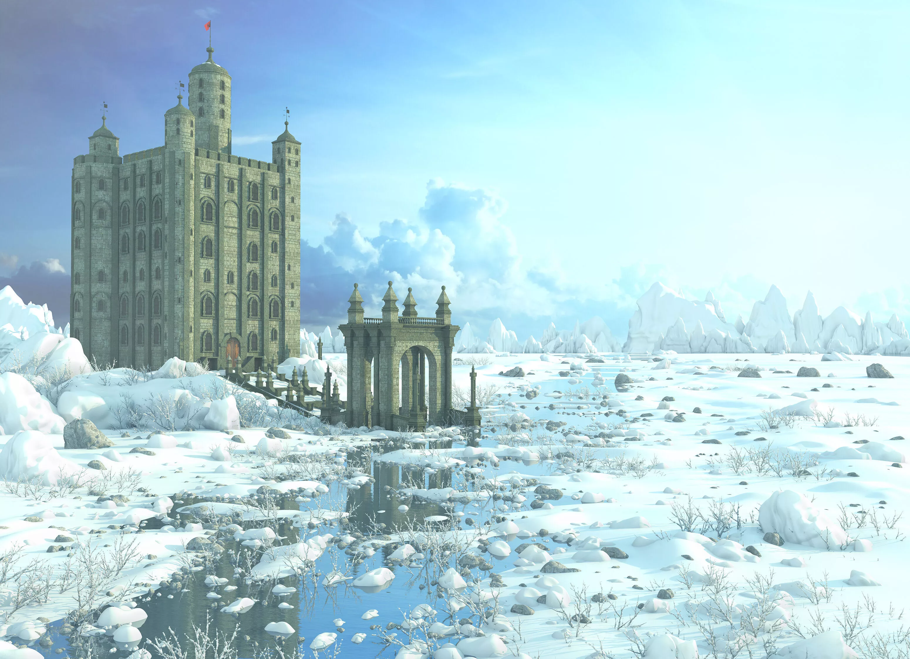 Fantasy Winter Lost Castle 3D model