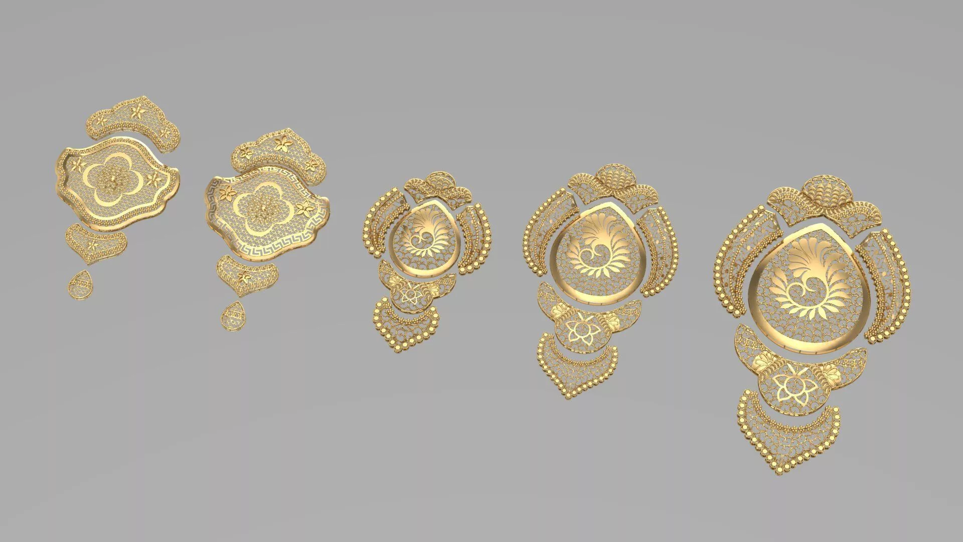 Arabic jewelry gold service parts 3D print model