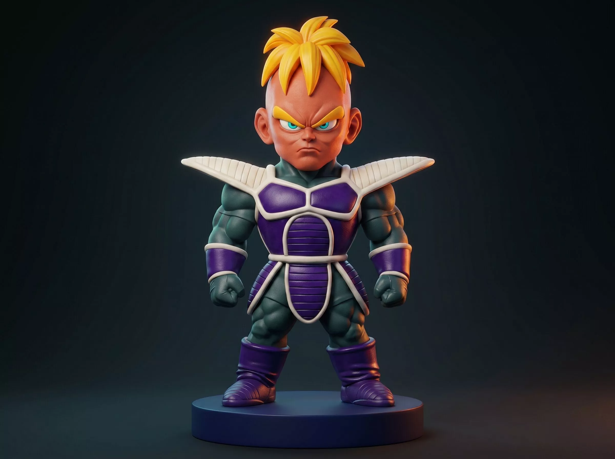Armored Saiyan Warrior Figurine 3D Print Model 3D print model