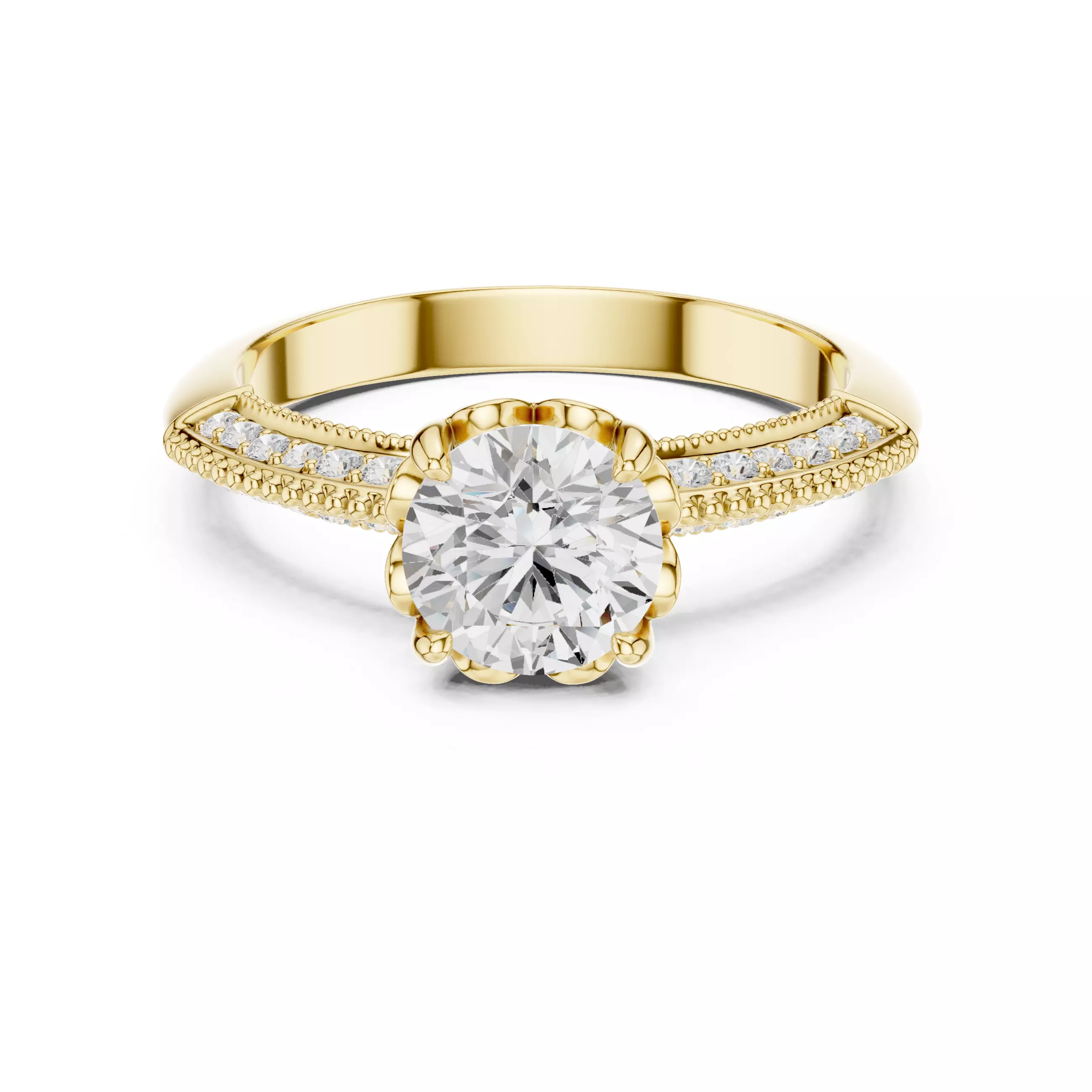 Solitaire ring 3dm stl render detail 3D print model 3D print model