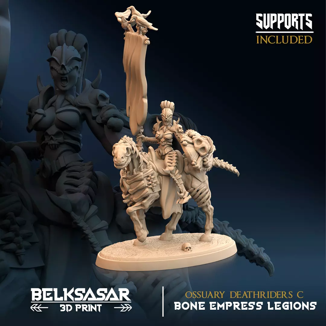 Skeleton Cavalry - Ossuary Deathriders C 3D print model