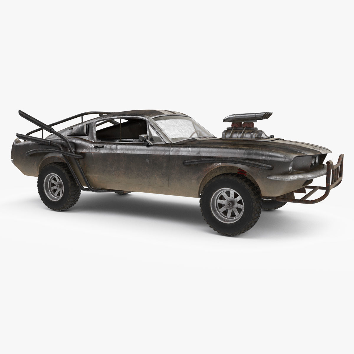 Mad Max Style Car 3D model_3