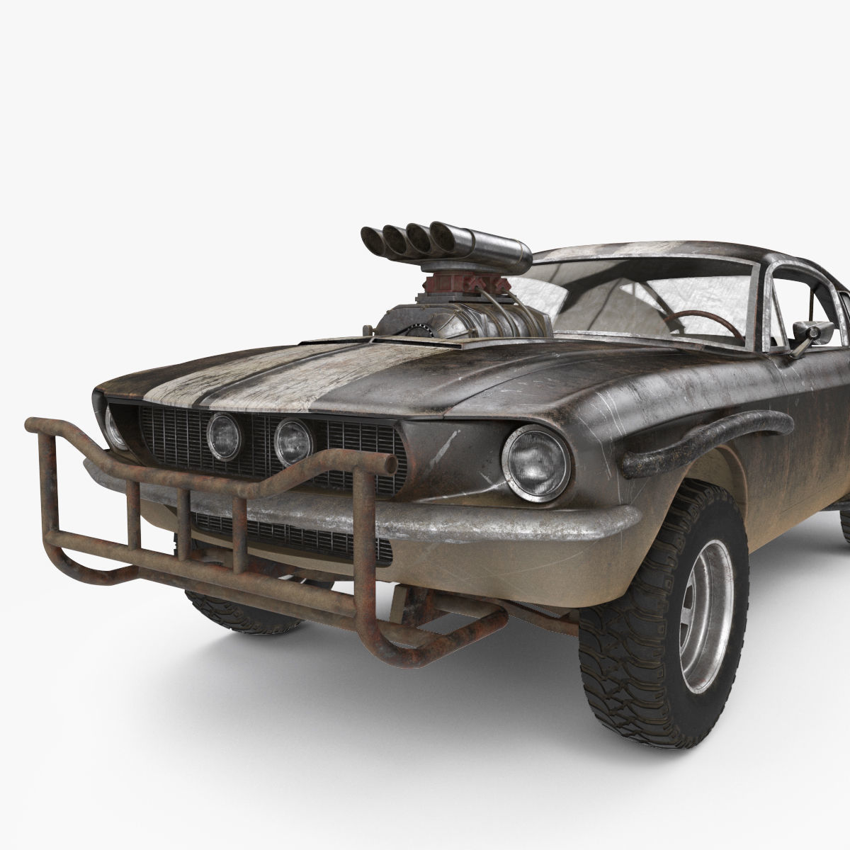 Mad Max Style Car 3D model_11