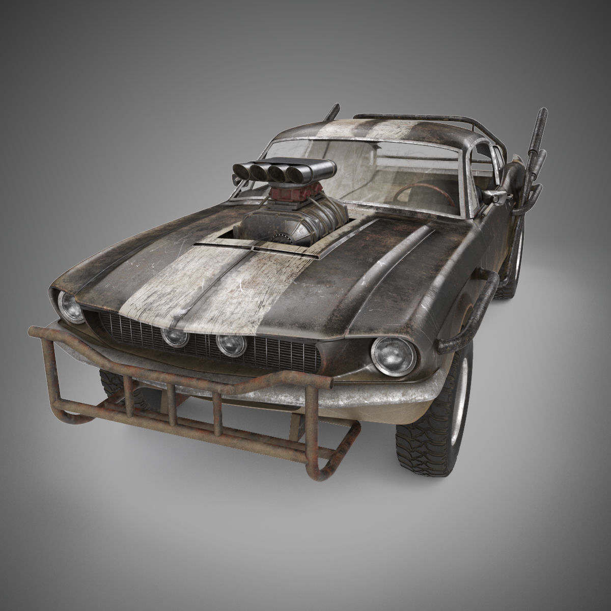 Mad Max Style Car 3D model_1