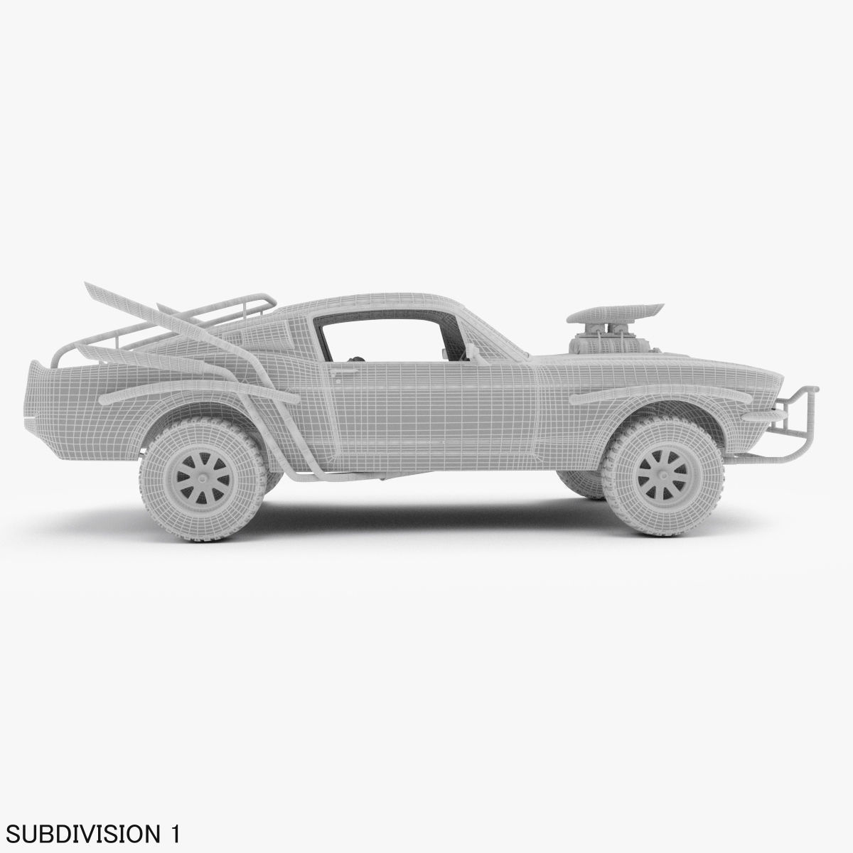 Mad Max Style Car 3D model_23